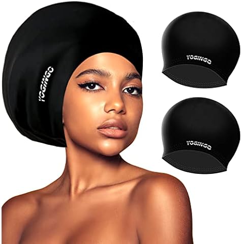 Extra Large Waterproof Silicone Swim Cap for Thick Curly Hair Cover