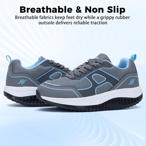 Image of Womens Walking Shoes with Arch Support Wide Orthotic Plantar Fasciitis Sneakers Athletic Tennis Shoes
