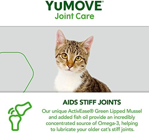 YuMOVE Senior Cat | Joint Supplement for Older, Stiff Cats, with Glucosamine, Chondroitin, Green Lipped Mussel, All Ages and Breeds | 60 Capsules