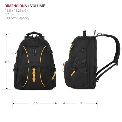 SWISSGEAR 1900 ScanSmart TSA Laptop Backpack Fits 17 Inch Laptop with RFID Protection and Tablet Pocket, Black/Gold, 19-Inch by SwissGear - Image 6