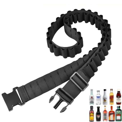 Maylatte für Berentzen Klopfer Gürtel - Shot Gürtel 27 Slots 130cm Verstellbar Schnapsgürtel für Partys Karneval und Junggesellenabschied