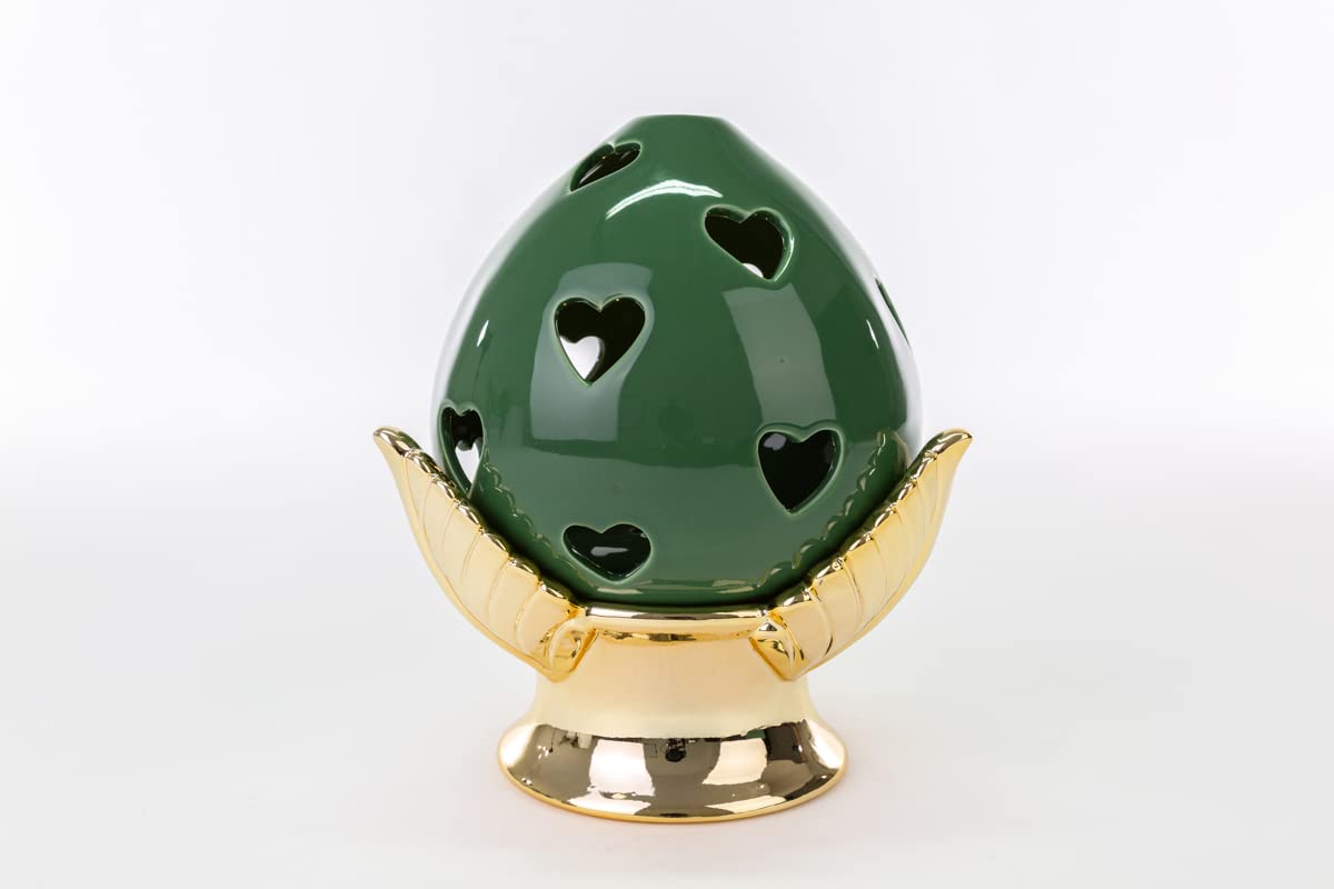 Pomo pigna led en porcelaine verte pour illuminer votre salon chaleureux
