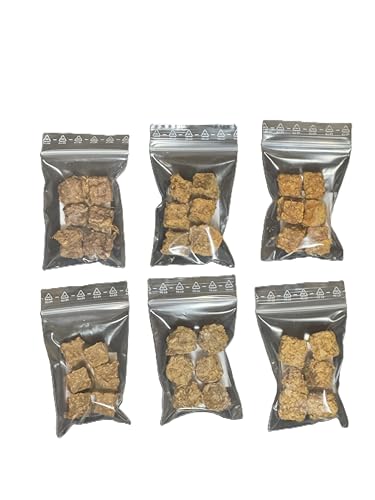 Premium Hundeleckerli Geschenkbox, 6 Sorten Fleisch & Fisch Würfel, Luftgetrocknet, Festliche Grüne Box mit Goldschleife, 36 Stück Naturbelassen, Hunde