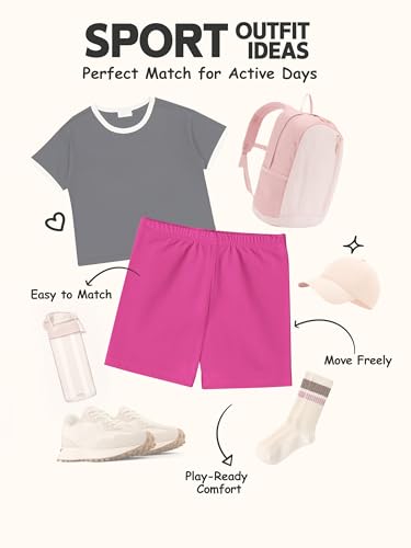 Save 14% on KIDDORY Girls Bike Shorts 6 Pack – Soft & Stretchy - Image 7
