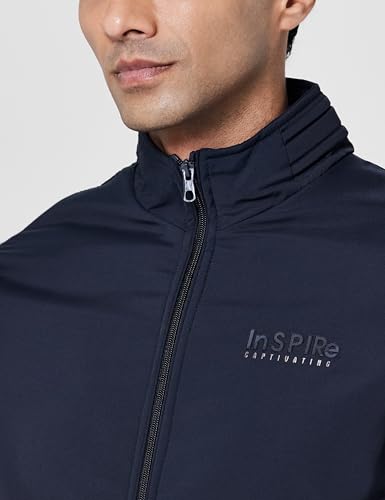 Image of Qube By Fort Collins Men's Light Winter Jacket - Lightweight Bomber Jacket for Men | Full Zip Warm All-Season High Neck Jacket with Stand Collar & Zip Pockets for Winter Wear, Travel & Daily Use
