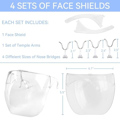 Image of Anti-Fog Full Face Shield Upgraded, Impact & Wind Resistant Cycling Mask with Adjustable Fit, Transparent Protection for Outdoor & Kitchen Use, Heat & Blue Light Blocking