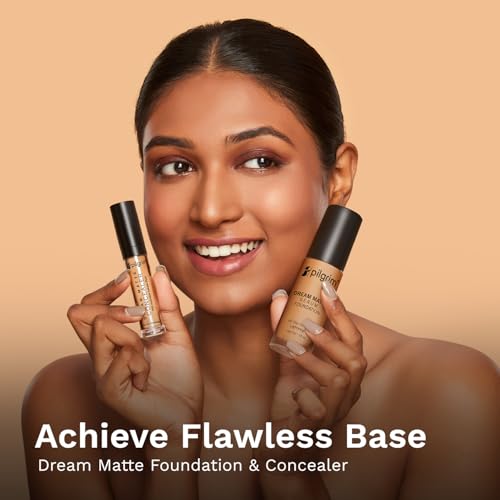 Image of Pilgrim Full Coverage Dream Matte Liquid Concealer 7.3ml | Concealer for Dark Circles with Australian Kakadu Plum & Hyaluronic Acid | Crease resistance & Lightweight | All Day Coverage | Shade Almond