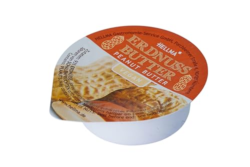 Hellma Erdnussbutter 80 Stk. je 15 g - 1,2 kg Vorrat - Mini-Format - für Frühstücksbuffet und Snacks - vegan