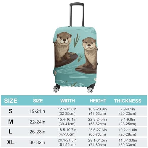 Otters Luggage Cover, Washable Elastic Suitcase Cover Protector Fit 18-32 Inch Luggage2
