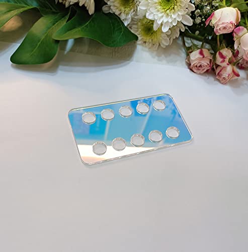 Set of 2 Acrylic Round Hole Thread Drop Floss Organiser for Cross stitch, Embroidery and Tapestry Threads (Rainbow)