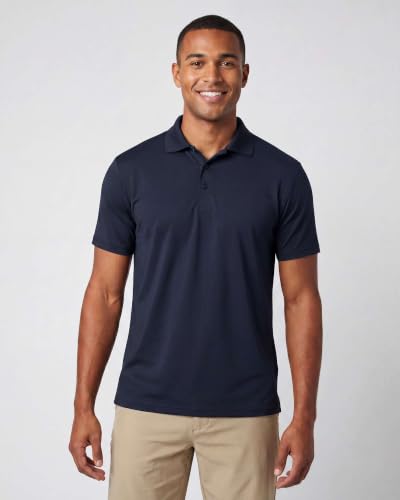 Image of 3 Pack:Mens Quick Dry Fit Polo Shirt Short Sleeve Golf Tennis Clothing Active Wear Athletic Performance Tech Sports Essentials Moisture Wicking Casual Dri-Fit T Shirts Set