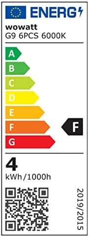 wowatt G9 LED Bulbs Dimmable Cool White 6000K, 4W LED G9 Bulbs Equivalent to 40W G9 Halogen Bulb, 400LM, AC 220-240V, CRI83, No Flicker, Energy Saving G9 LED Capsule Light Bulbs, 6 Pack