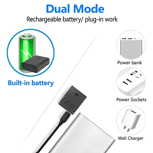 Smallest Spy Camera,Hidden Camera Detector,HD1080P Wireless WiFi Cameras for Home Security Camera with Night Vision,AI Human Motion Detection,Cloud Storage,Remote Viewing for Security iOS Android APP - Thumbnail 7