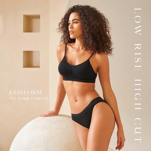 SIMIYA 7/10 Pack Cotton Underwear for Women Stretch Hipster Underwear Panties Breathable Soft Bikini Underwear3