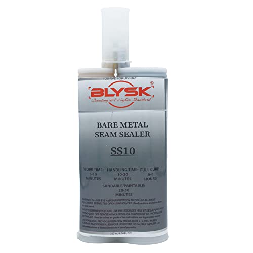 BLYSK Bare Metal Seam Sealer Gray SS10 - Two-Part, Semi-Flexible, Non-Sagging, Adhesion to Bare Metal, Primed Metal, SMC, FRP, Fiberglass, Aluminum & Plastics - 200 ml/6.75 fl oz. Cartridge (1)