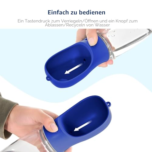 WePet Tragbare Hunde-Wasserflasche, 550 ml, Auslaufsicherer Trinknapf für Hunde – Praktisch für Spaziergänge, Wandern & Reisen – Aus lebensmittelechtem Kunststoff