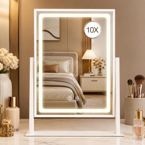 BRIGHTINWD Vanity Mirror with Lights - 13.78"× 10.23" Adjustable...