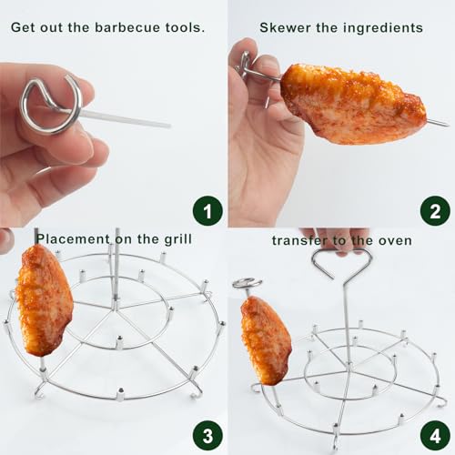 Skewer Stand, for Instant Pot 8 Qt Air Fryer Accssories, Stainless Steel Skewers Rack Holder Compatible with 8 Quart Pressure Cookers and for Ninja Foodi 8 Quar, Kabob Grill Instapot Accessory Skewer Stand, for Instant Pot 8 Qt Air Fryer Accssories, Stainless Steel Skewers Rack Holder Compatible with 8 Quart Pressure Cookers and for Ninja Foodi 8 Quar, Kabob Grill Instapot Accessory