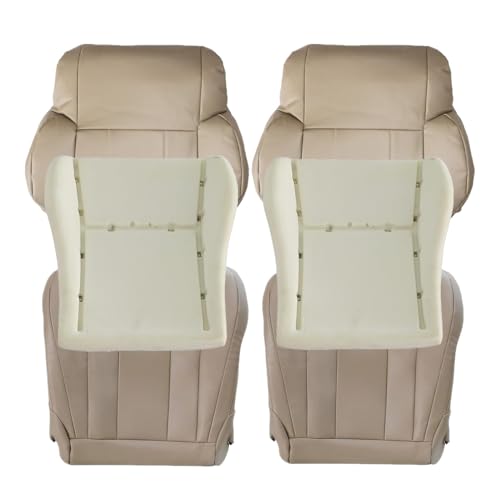 AOUTTUOA 6PCS Oak Tan Driver and Passenger Bottom & Top Lean Back Leather Seat Covers & Bottm Foam Compatible with Toyota 4Runner 1996 1997 1998 1999 2000 2001 2002