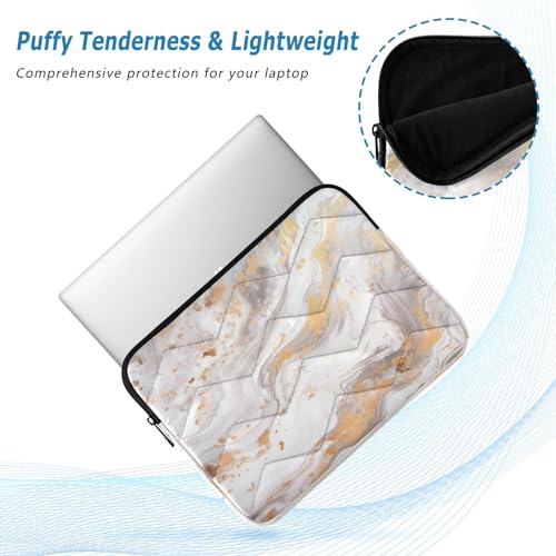 Funda para portátil 13-14 pulgadas blanco mármol dorado miniatura 5