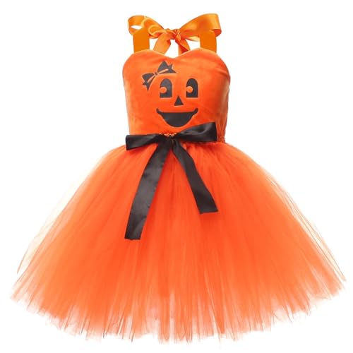 Toddler Girls Halloween Pumpkin Tutus Tulle Dress Performance Bag Headband Set Outfit Photo Shoot Dresses Fall Clothes