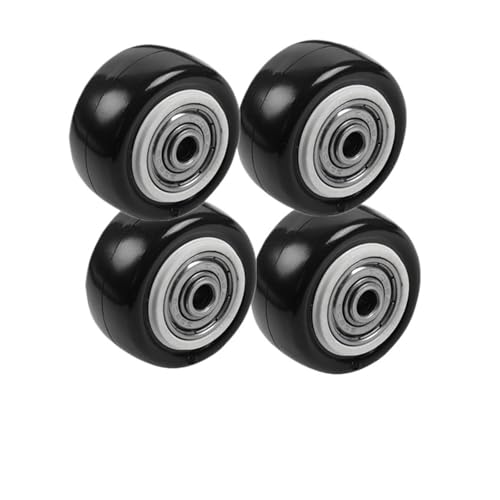 Roulette de meuble noire au design diamant doré et double roulement silencieux - Lot de 4