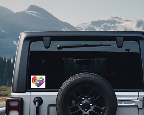 Image of Anti Donald Stickers. FDT Gay Pride Stickers For Bumper, Car Window, or Laptop. 4.5 inchx4 inch. Set of 3. Foxtrot Delta Tango Decals. Rainbow Heart Patriotic Decals. Pro LGBTQ+. Made in the USA.
