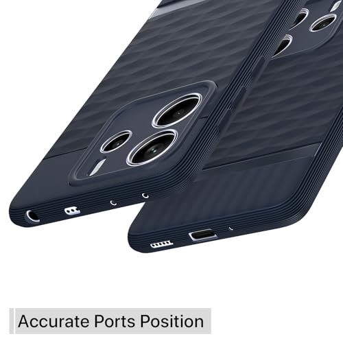 Image of Pikkme Back Cover for Redmi Note 14 5G Camera Protection 3D Hexa Cube Design Silicone Protective Bumper Case (Blue)