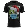 Purple Print House Unisex Sprout Mask Fairisle T Shirt - Funny for Him or Her - Lockdown Christmas Ideas, XL, Navy #2