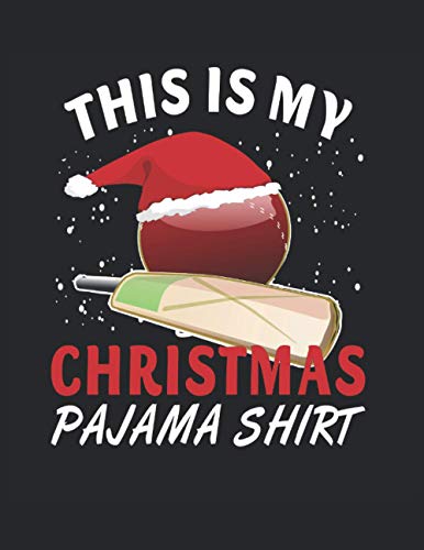 Half Graph Half Lined Notebook: This is My Christmas Pajama Shirt Cricket: 120 Half Graph -Lined Pages, 8,5" x 11 inches; plus Calendar 2021, Monthly to Do and Password pages. Funny Christmas Gift