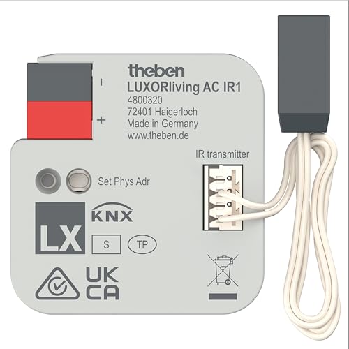 Theben 4800320 LUXORliving AC IR1 I Split Unit Gateway I Steuerung von Klima Split Geräten I IR Gateway I Klimageräte I Für KNX Smart Home-System LUXORliving