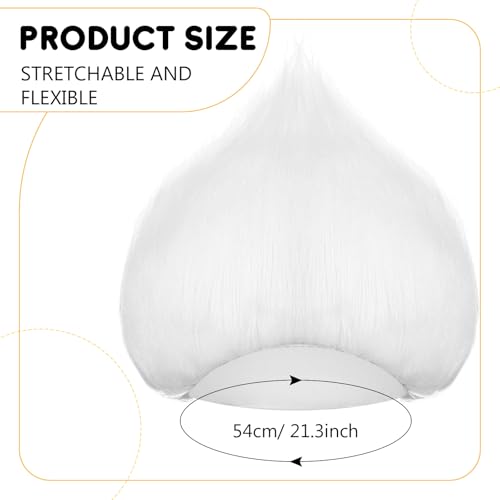Image of Geyoga 1 Pcs Funny Wig Crazy Hair for Halloween Party,White | Funny Colorful Wig Adults Use, Unisex Funky Hairband, Halloween Mardi Gras Cosplay Costume Party Accessories