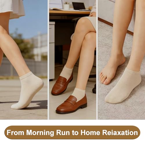 Image of Womens Ankle Socks Cotton No-Show Comfortable Low-Cut Liner Kraft Paper Gift Box