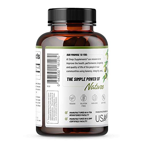 Olive Leaf Extract Capsules - Super Strength 40% Oleuropein For Blood Flow Support, Improve Digestion, Antioxidant Boost Supplement, Improve Brain Function (60 Capsules) #TOP1