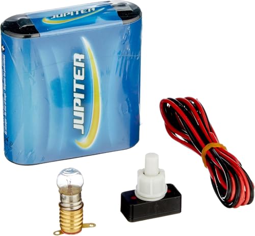 ABD Kit Educativo de Electricidad para Niños - Incluye Batería 4.5 V, Bombilla 3.7 V, Interruptor 220 V, Cables y Portabombillas - Ideal para Aprender Circuitos Básicos - Jupiter 324620
