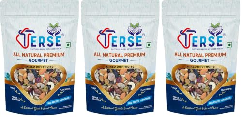 Image of TERSE Premium Mixed Dry Fruits Pack - 400 Gm (Pack of 6) | Nutritious Snack with Almonds, Cashews, Raisins & Cranberries & Many More | Resealable Pack for Freshness