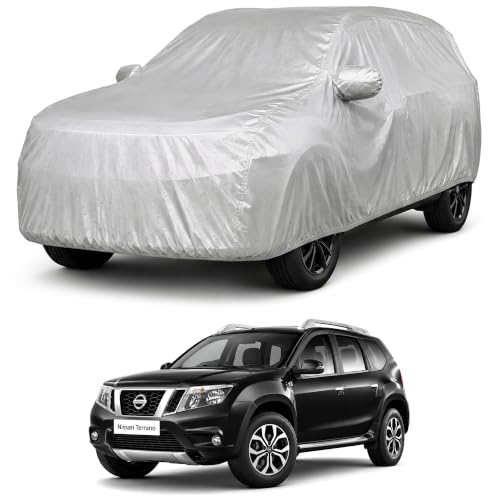 Image of Autofact Car Body Cover Compatible with Terrano | Custom Fit Car Cover | 100% Water-Resistant| Triple-Stitched Lightweight Fabric | Dustproof | Indoor & Outdoor Use | Elastic Bottom