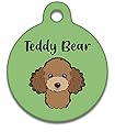 Spoilt Rotten Pets Green Dog Face Tag Lots of Breeds to Choose from Tag Pet Identity Cat or Dog Tag Custom Printed with Your Contact Details