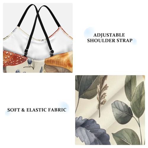 Vintage Mushrooms Girls One Piece Swimsuit, Beach Swimsuit 3-10 Y with Adjustable Shoulder Strap, 3-10 Y3