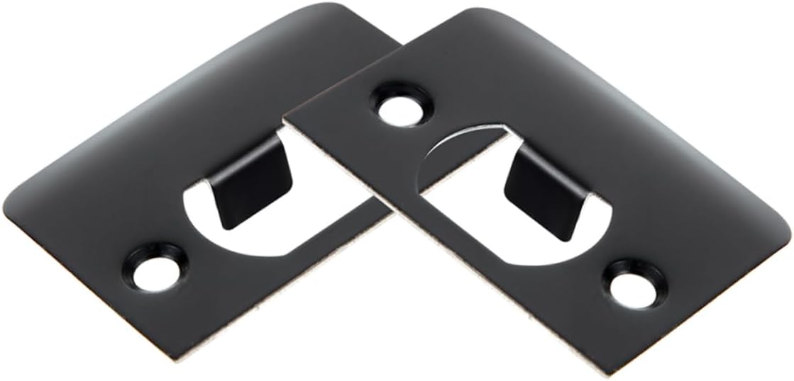 GLEAVI 2pcs Stainless Steel Deadbolt Strike Plate Heavy Duty Door Latch Alignment Security Plates for Front and Interior Doors Square Corner Design