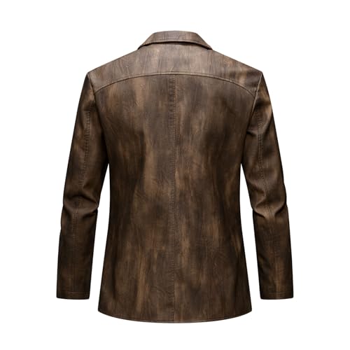 Mens Turtle Neck Faux Leather Jackets Blazer Outfits for Mens Long Sleeve Work Vintage Winter Fall 20254