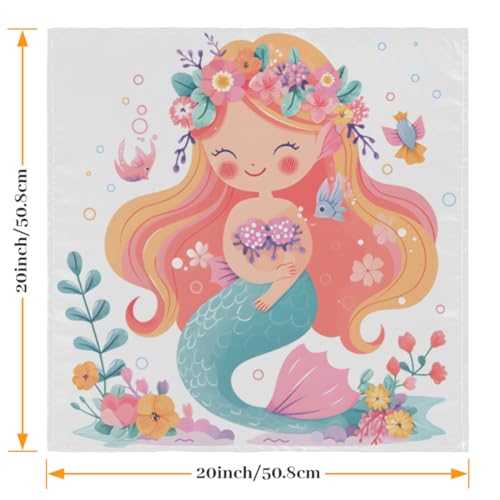 Set de 6 Servilletas de Tela Sirena Multicolor 50.5x50.5 cm miniatura 2