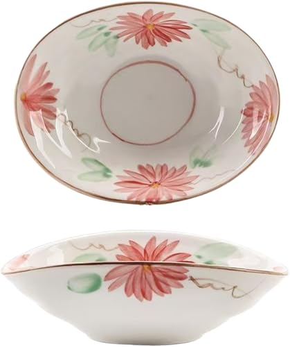 Gamire デザート鉢 盛り鉢 寿司皿 醤油皿 陶器 和風 大口径設計 セラミック 不規則な 手描きの模様 おしゃれ 丸い角 耐久性 軽量 お手入れも簡単です 食洗機対応 調味料用 カフェ レストラン 清バー屋 業務用 家庭用 (B)