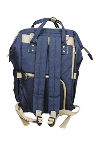 Waterproof Multifunctional Diaper Bag (Dark Blue)-image-12