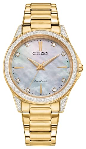 Citizen Eco-Drive Gold-Tone Ladies Watch with Crystal Accents display picture 1