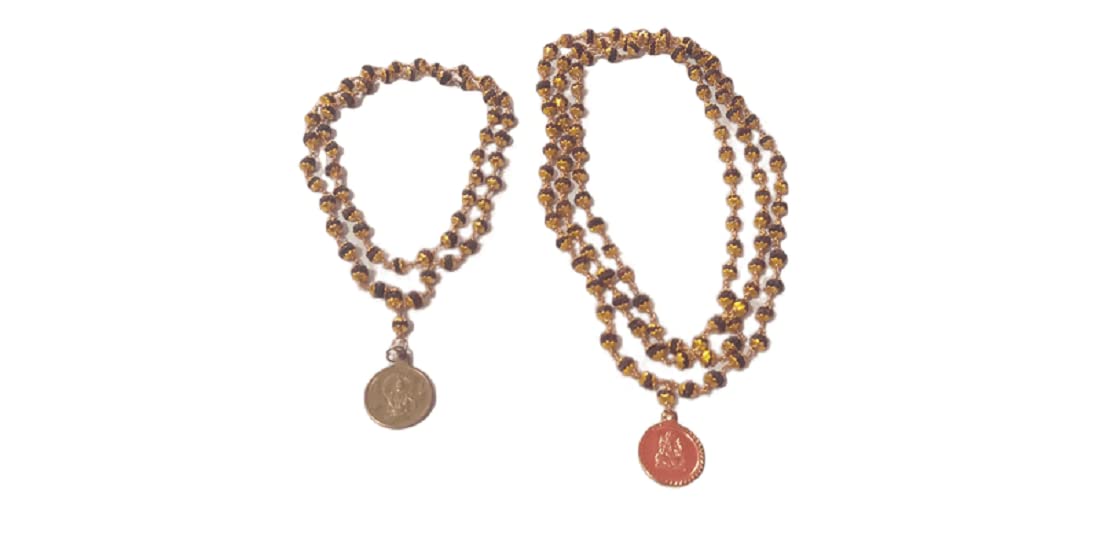 Copper Capped Special Sabarimala Rudraksha Mala Set for Pilgrimage, Set of one 108 Beads mala, 54 Beads mala, 2 Plain pendent and one Special Brass Ayyappa pendent (B0BLZR8PMR) Amazon Price History, Amazon Price Tracker
