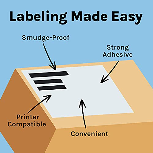 Image of Premium Label Supply White Sticker Full Sheet Shipping Labels - 8.5 inch x 11 inch - Laser /Inkjet Compatible - (1 per Sheet), 25 Sheets - Letter Size