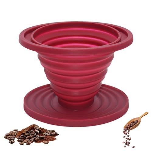 Pliable Versant Compte-gouttes à Café pour Camp, Porte-Filtre à Café en Silicone RéUtilisable, Porte Filtre à Café en Silicone, Support à Café Filtre...