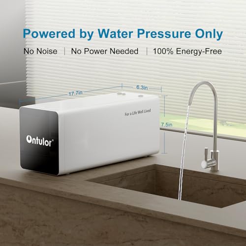 Image of Ontulor Reverse Osmosis System, 6-in-1 Tankless, NSF /ANSI 42 & 372 Certified, 600 GPD RO Filtration, No Electricity Needed, Protable Water Purifier, TDS Meter Included(6-in-1 Reverse Osmosis System)