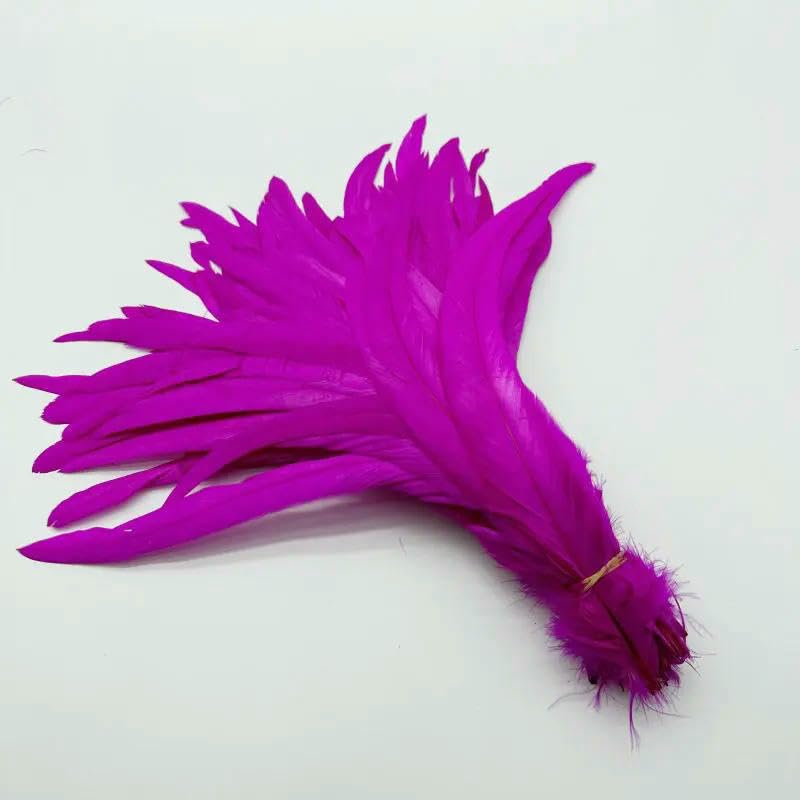 Natürliche Hahnenschwanzfeder, 100 Stück/Lose, 25–45 cm, Rosa/Rot, DIY-Kleidung, Schmuck, Dekoration, Party, Bühnenauftritt, Rosarot, 35–40 cm